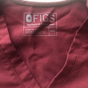 Figs burgundy scrub top XXS